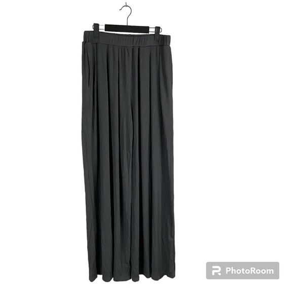 New Cider Women Gray Size XL Wide Leg Pants Elastic Waist Flouncy Comfort E - Picture 1 of 12